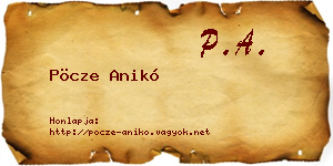 Pöcze Anikó névjegykártya